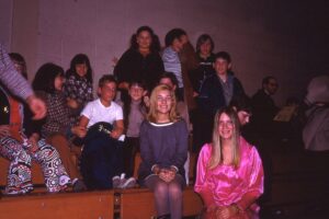 Midget League All-Star basketball night at the Cochran Gym.  Post-game hanging out.  March 15, 1969.
