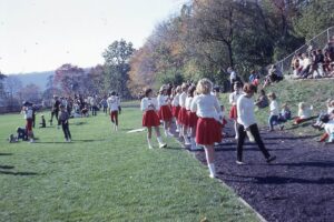 Hastings Rams Cheerleaders at a Hastings Rams football game in 1966.