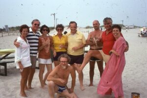 Group of Hastings friends at Jones Beach in 1978