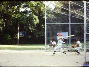 Little League batting practice.  Hawks 1970.