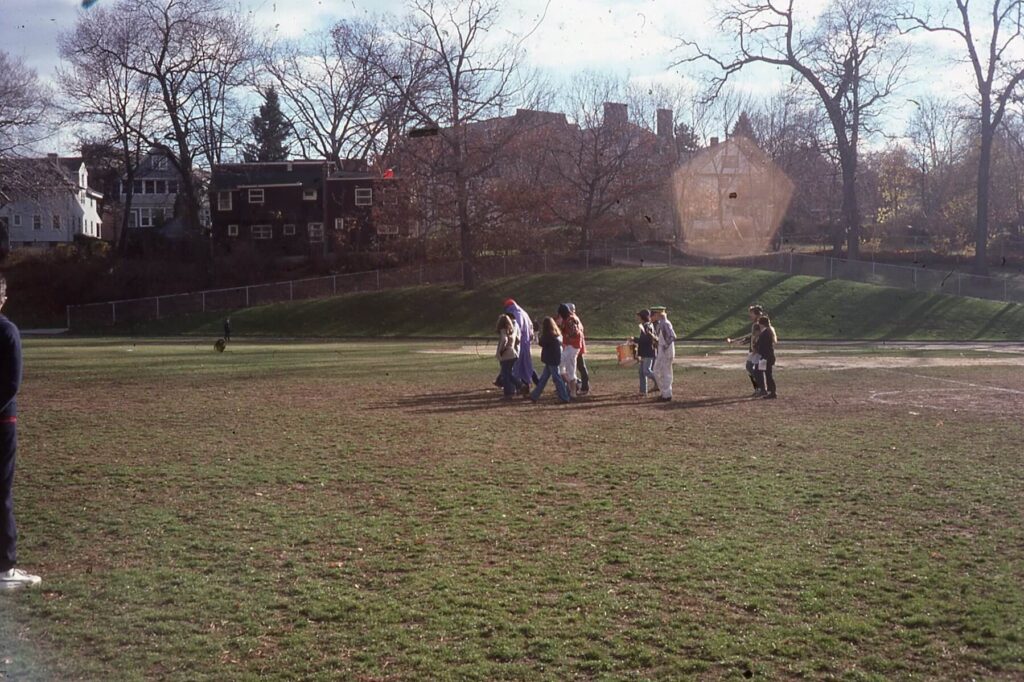Makeshift Band playing at halftime of the alumni soccer game Thanksgiving Weekend 1978