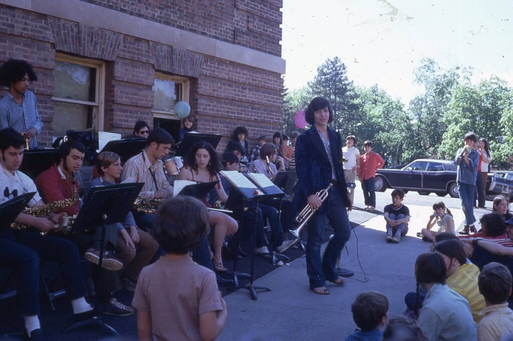 Steve Frankevich conducting at a Jazz Band concert in the Spring of 1972