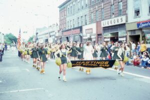 Memorial Day Parade 1976 – Hudsonettes and Twirlers in front of the band