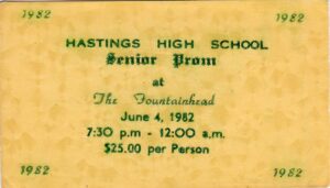 HHS Prom Ticket 1982