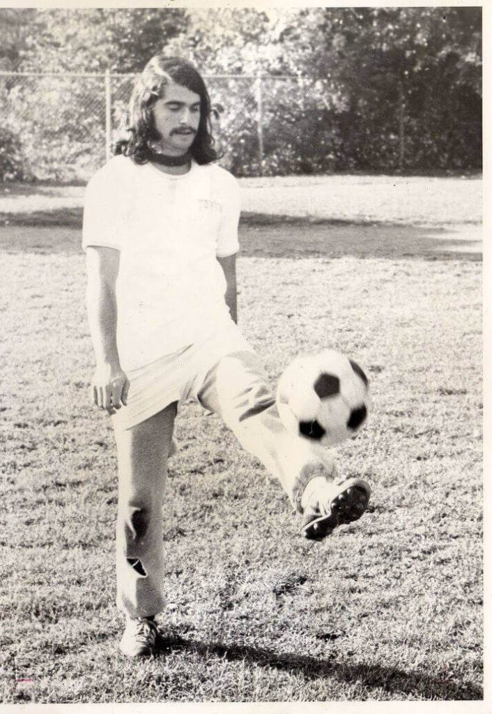 Larry Kaiser at Reynolds Field.  HHS Varsity Soccer.  Probably 1974.