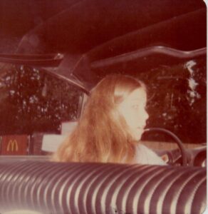 Bev Fox driving in New Hampshire in the 1970’s.
