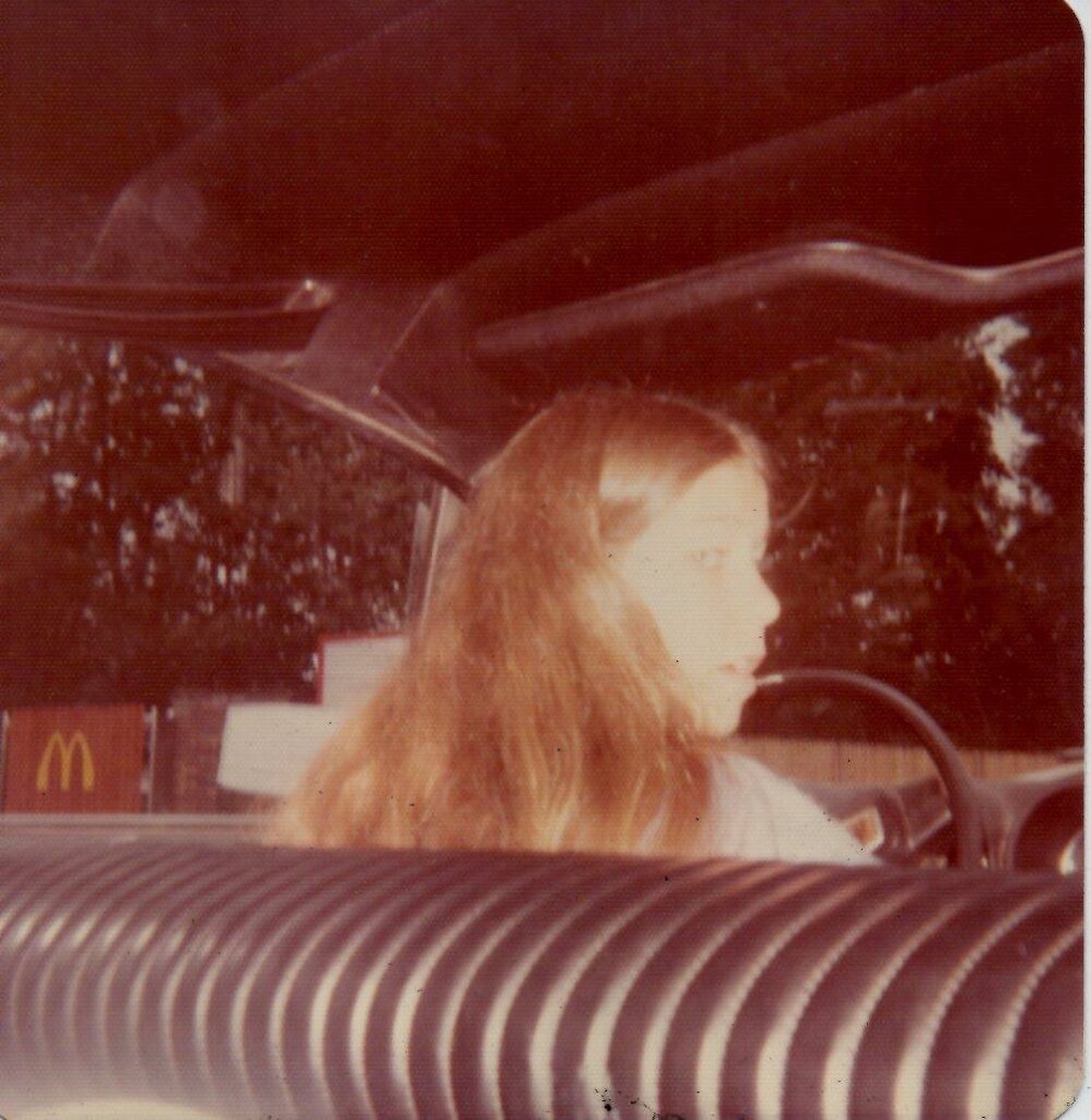 Bev Fox driving in New Hampshire in the 1970’s.