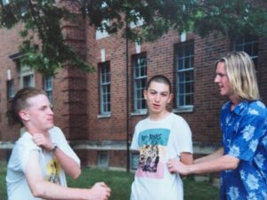 HHS Students outside school circa 1988