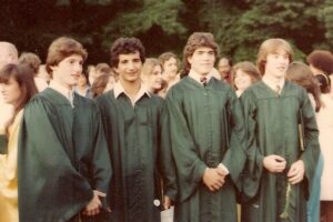 Group of guys at their 1982 HHS Graduation