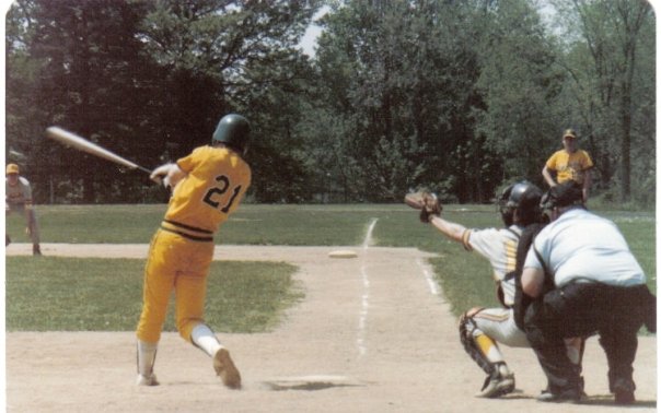 Keith Fagan, HHS ’85, batting during HHS Varsity Baseball game in 1985