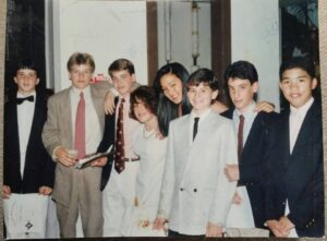 8th Grade Recognition Night.  1987.  Big group of kids.