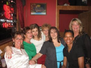 A group of women from the class of 1976 at a gathering circa 2008.