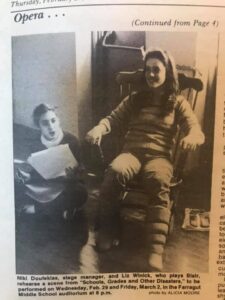 Class of 1990 Students rehearsing for a school play when they were in 6th grade in 1984.