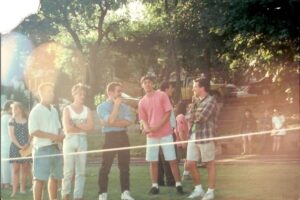 Group of HHS Students hanging out on graduation day in June 1993.