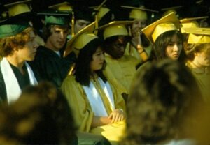 Group of graduates during the 1981 HHS Graduation.