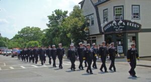 Hastings Firefighters marching in 2009 Memorial Day Parade.