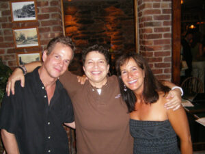 HHS Alumni Peter Callahan, Gail Gustafson, and Bronwyn Eaton hanging out.