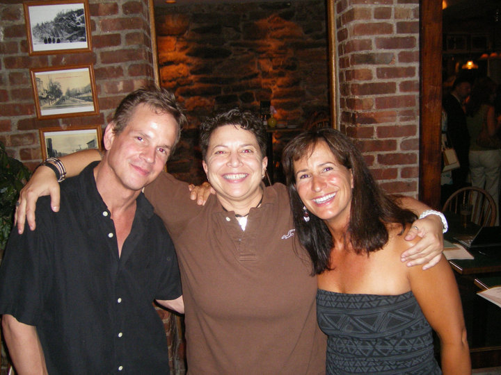 HHS Alumni Peter Callahan, Gail Gustafson, and Bronwyn Eaton hanging out.