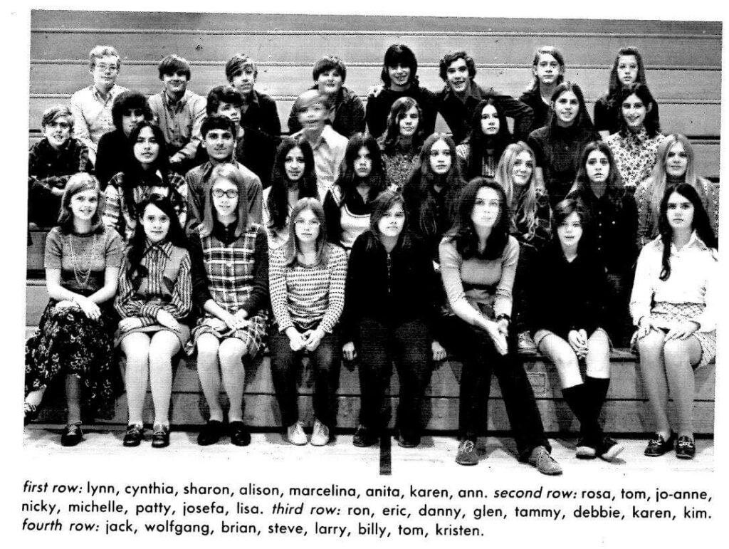 Class Pics – Class of 1975, 9th grade, third group pic, 1972.