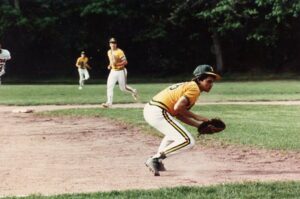 Richard Lovejoy fielding a grounder at 3rd Base.  HHS Varsity Baseball, 1990.