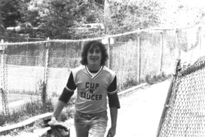Greg Shuluk, HHS 1978, on the Cup ‘n Saucer softball team