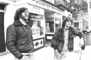John Fagan and Greg Shuluk in front of the Cup ‘n Saucer