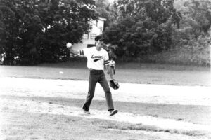 Pitcher for Carmine’s softball team in adult softball league