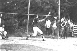 Chip Bingham hitting in an adult softball game at Zinsser Park. Probably late 1970’s.